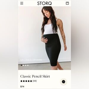 STORQ maternity classic black pencil skirt in (4) large